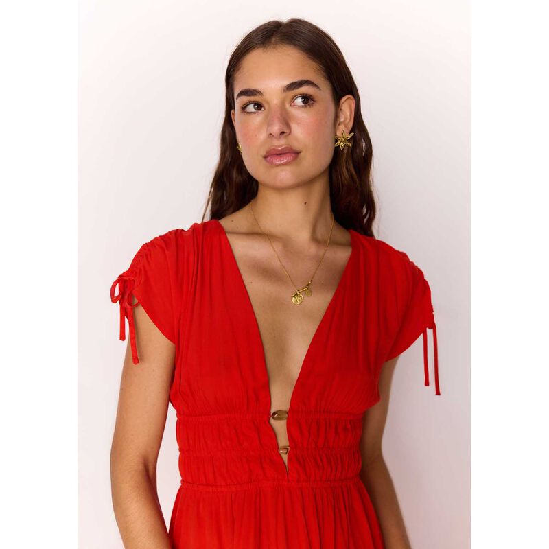 MINKPINK Scarlett V-Neck Midi Dress image number 1